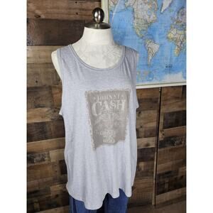 Modern Faded Johnny Cash Tank Top Size XL